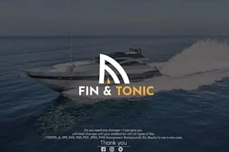 design a luxury boat logo for your yacht charter, sailing, or marine business