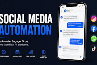 manychat social media automation whatsapp api facebook ig tiktok posting bot n8n