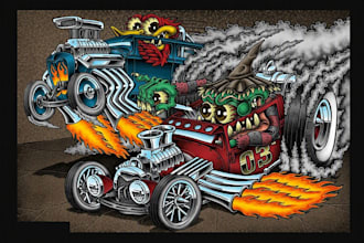 design custom rat fink kustom kulture cartoon truck and car artwork