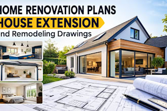 create home renovation plans, house extension and remodeling drawings
