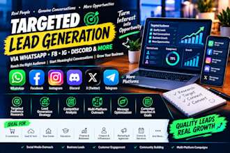do targeted lead generation via whatsapp, fb, ig, discord social dm prospect dm