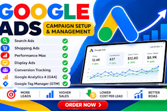 manage google ads adwords, shopify PPC campaigns and conversion tracking expert