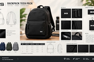 design bag tech pack for backpack, duffel bag, golf bag and handbag