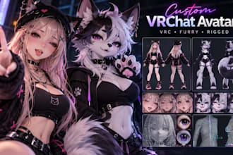 do custom nsfw 3d model, vr character, vrchat avatar, furry avatar, vrc avatar