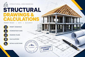 do engineer permit drawing, plans and calculations, review stamp, city permit