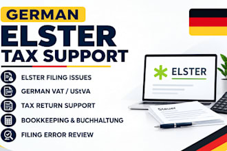 fix german elster filing issues and handle bookkeeping, vat and tax returns