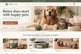 design a shopify store for pet product brands pet website