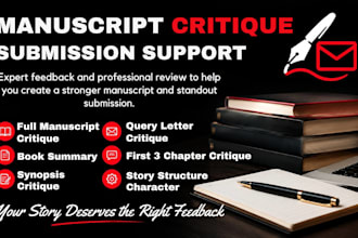 do your full manuscript critique, book summary, synopsis, query letter critique
