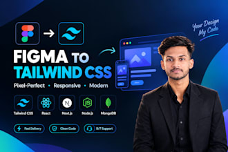 convert your figma design to responsive tailwind CSS website