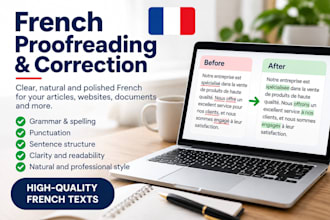 proofread, correct and improve your french text