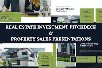 design a real estate investment pitch deck and property sales presentations