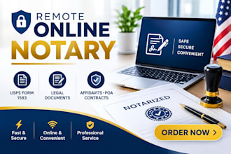 provide remote online notary and notarize usps form 1583 and legal documents