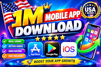 organic 5 star USA android ios user install, mobile app promotion, rating review