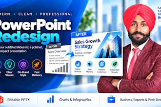 redesign powerpoint slides into a modern professional presentation