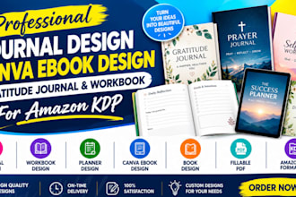 do journal design, canva ebook design gratitude journal workbook for amazon kdp