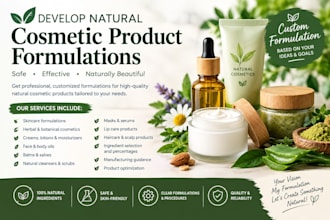 develop formulations for natural cosmetic products