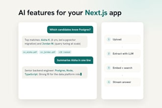 add ai chat, search or CV parsing to your next js app