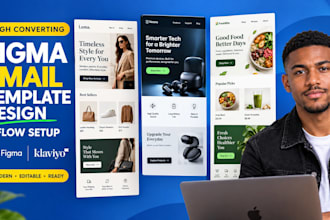 create figma email designs and klaviyo email templates for your website, store