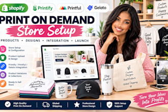 do printify printful gelato integration shopify store etsy product upload pod