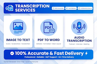 do audio transcription pdf to word and image to text