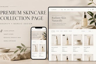 design a premium skincare website beauty website shopify store skincare shopify