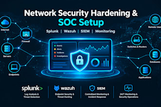 do  network and system security hardening and soc setup