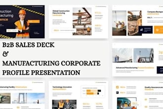 design custom b2b sales deck and manufacturing corporate profile presentation