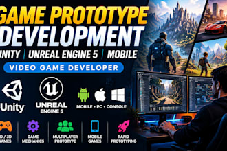 game prototype development unity unreal engine5 mobile video game developer