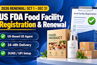 do fda food facility registration, 2026 renewal and US agent