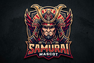 design modern samurai head mascot logo
