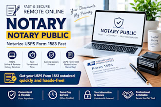 provide fast remote online notary, notary public, notarize usps form 1583 fast