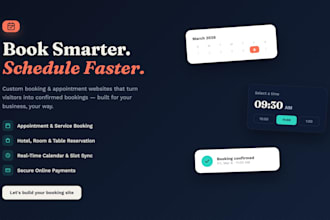 build booking websites,scheduling sys,appointment sys,booking platform