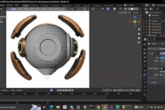 create a custom 3d robot character, model, rig and animate