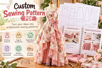 create custom sewing patterns and professional printable PDF guides