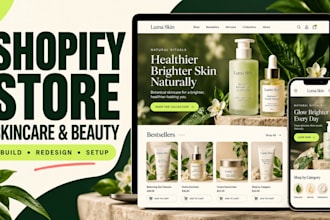build or redesign a shopify skincare and beauty store