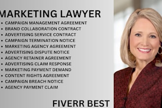be your marketing lawyer for agency contracts,campaigns and advertising disputes