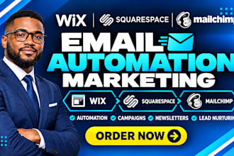do wix squarespace mailchimp email automation marketing template campaign banner
