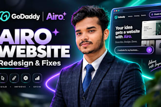 do godaddy airo website design, godaddy website redesign and fixes