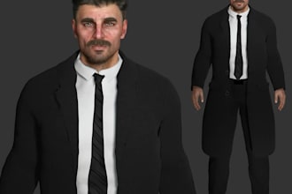 rig and animate 3d character modeling, 3d human ai avatar, cinematic character