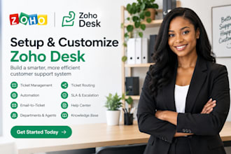 setup and customize zoho desk ticket management, automation and customer support