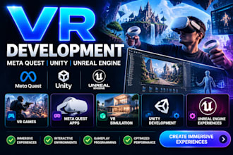 develop VR games and virtual reality apps for meta quest using unity