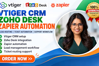 setup vtiger crm zoho desk zapier lead and ticket automation