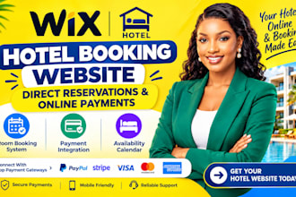 build wix hotel booking website with direct reservations and online payments
