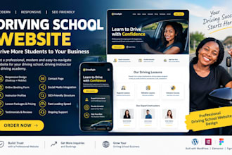 design driving school website, driving website instructor and school website