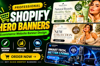 design shopify hero banners and ecommerce website banners