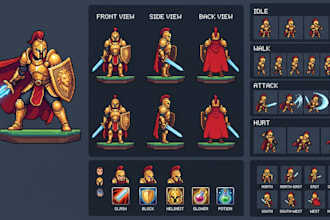 create custom pixel art character sprites animated sprite sheets and game sprite