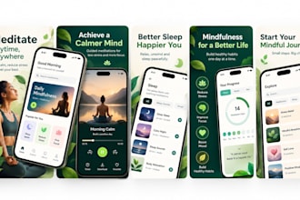 design google play app screenshots for meditation apps
