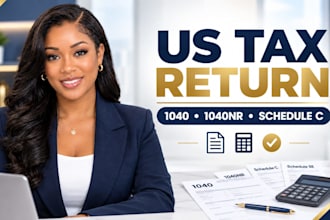 prepare US tax return 1040, 1040nr, schedule c and schedule se