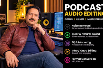 edit podcast audio, remove noise and echo, master for spotify