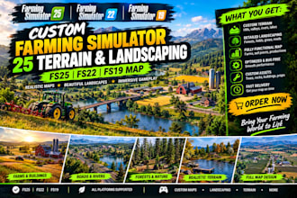 create custom farming simulator 25 terrain and landscaping fs25 fs22 fs 19 map